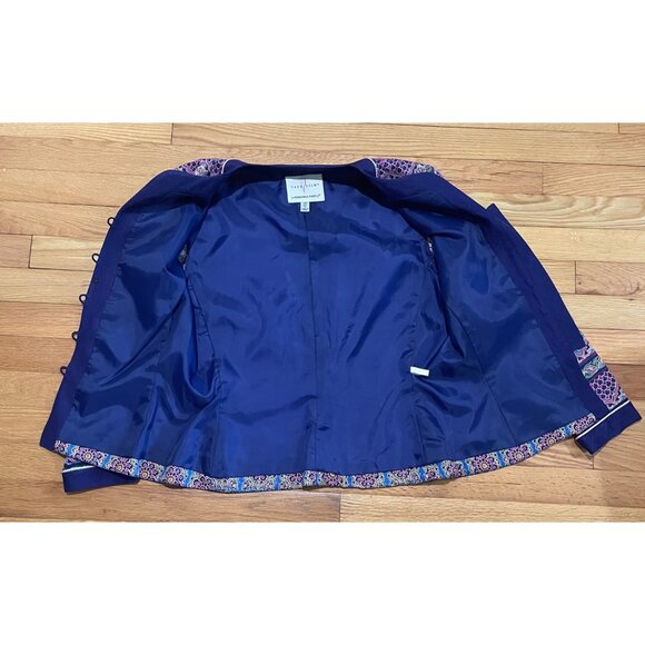 Vtg Adrianna Papell Womens Floral Silk Jacket Size 8 90s Indie Fairy Old Money - Picture 13 of 14